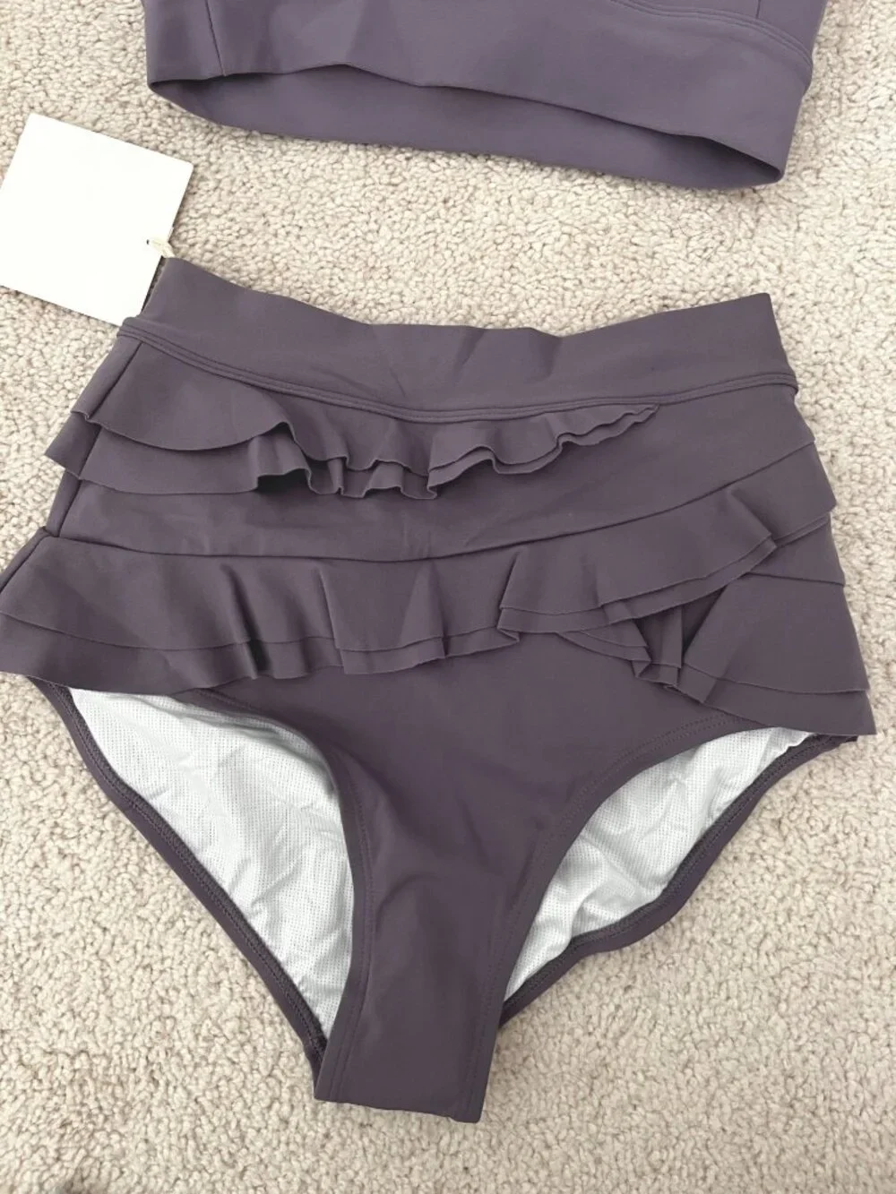 NWT Visual Mood SERENA RUFFLED BIKINI‎ SET - LAVENDER size XS S